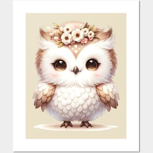 Cute Fluffy Baby Owl Posters and Art